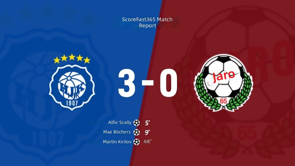 Veikkausliiga Ronda 20: Resultado del partido Helsinki vs Jaro: Helsinki (3-0) Jaro