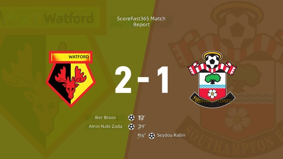 [Ronda 1 del Campeonato] Resultado del partido Watford vs Southampton: Watford (2-1) Southampton