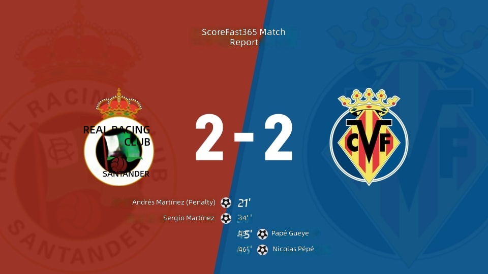 La Liga 1. Hafta: Racing Santander vs Villarreal Sonucu: Racing Santander (2-2) Villarreal Maç Raporu