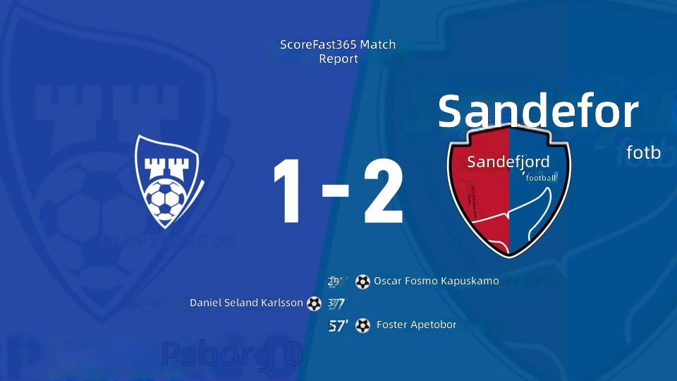 نتيجة مباراة إيلتسيرين الجولة 18: سابسبورغ ضد ساندفjord: سابسبورغ (1-2) ساندفjord