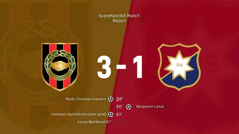 [Ronda 17 de la Allsvenskan Sueca] Resultado del partido Brommapojkarna vs Örgryte: Brommapojkarna (3-1) Örgryte